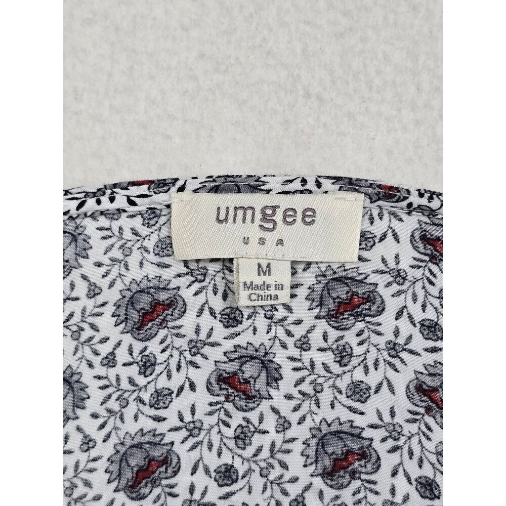 Umgee Boho Floral Ruffle Hem Maxi Dress Medium Boho Tassels - Picture 3 of 4